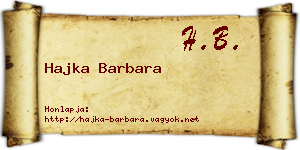 Hajka Barbara névjegykártya